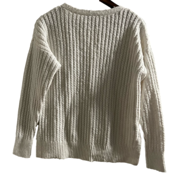 Ann Taylor Winter White Cable Knit Sweater Size Small - Picture 3 of 5
